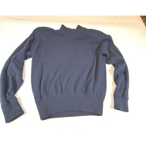 Vintage Liz Claiborne‎ Lambswool Angora Sweater Navy Mock Neck